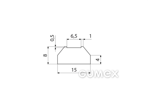 Geformtes Silikonprofil, 8x15mm, 40°ShA, -60°C/+180°C, transparent, 